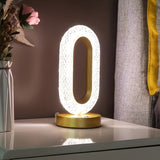 LuxeGlow - Ovale Kristall Tischlampe