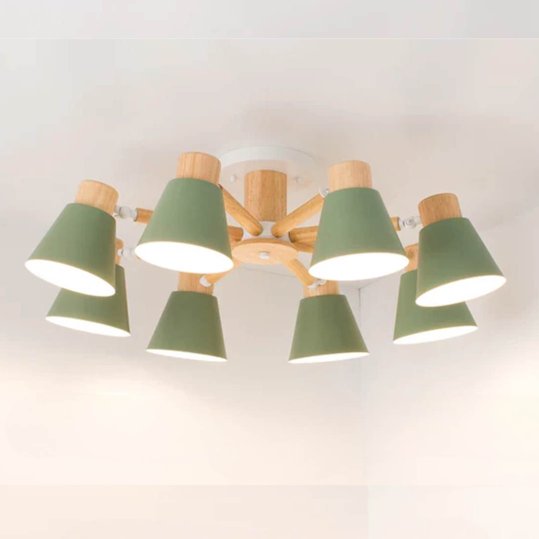 Fivra - LED-Deckenlampe mit Holzrahmen