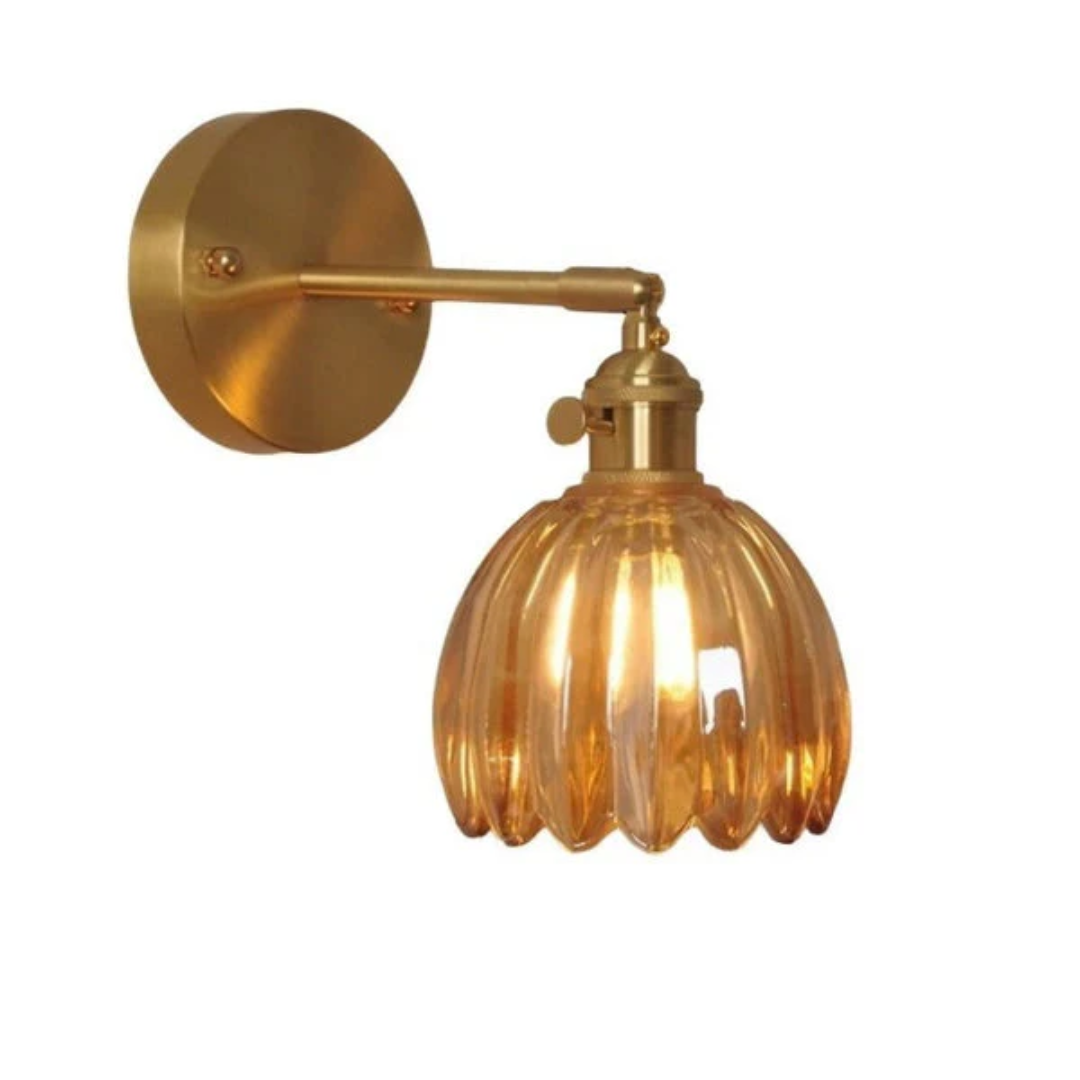 Velza - Retro Glas Wandleuchte im Tulpendesign