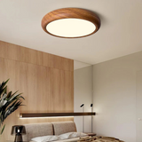 Laterne - Runde LED-Deckenlampe aus Holz