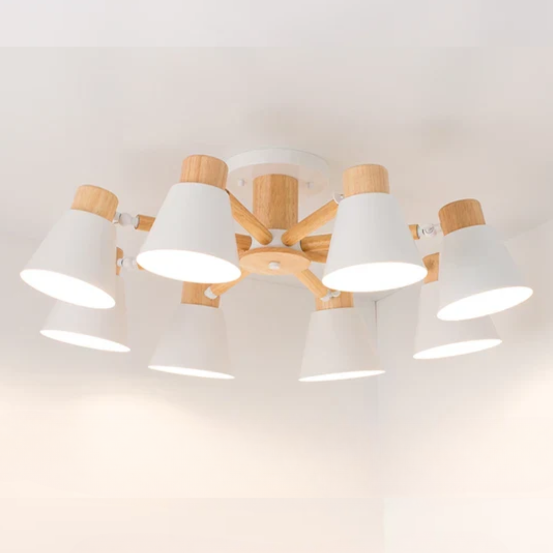 Fivra - LED-Deckenlampe mit Holzrahmen