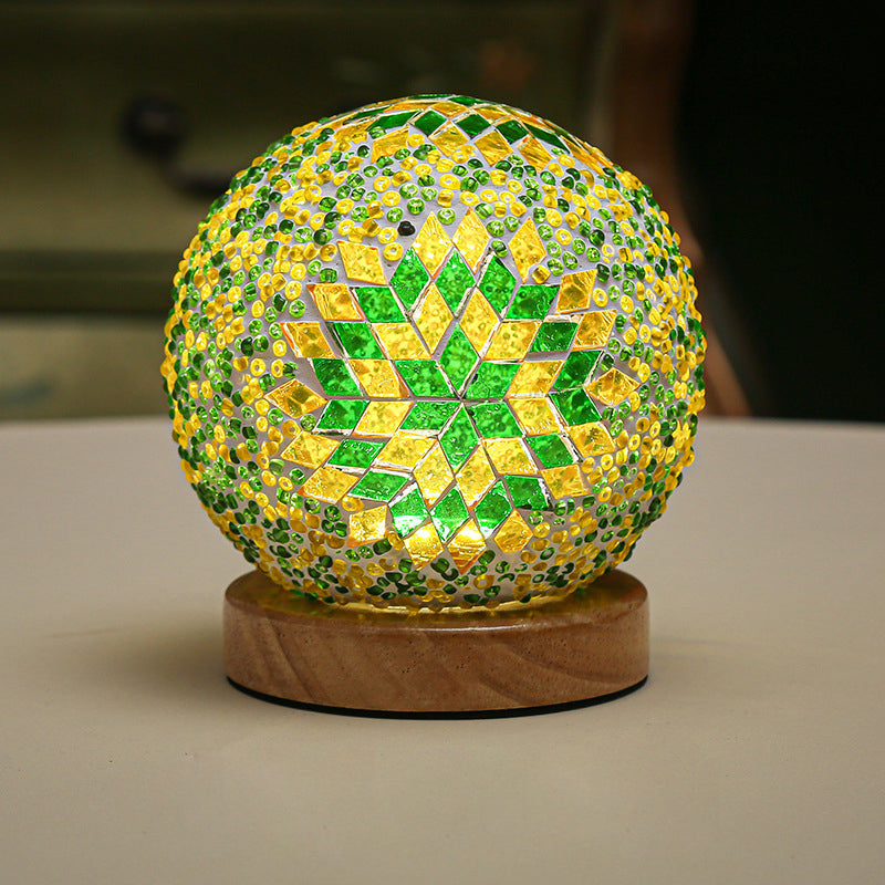 GloedNest – Sferische Glastischlampe