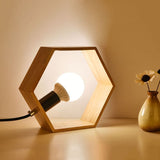 HexaGlow – Holz Tischlampe