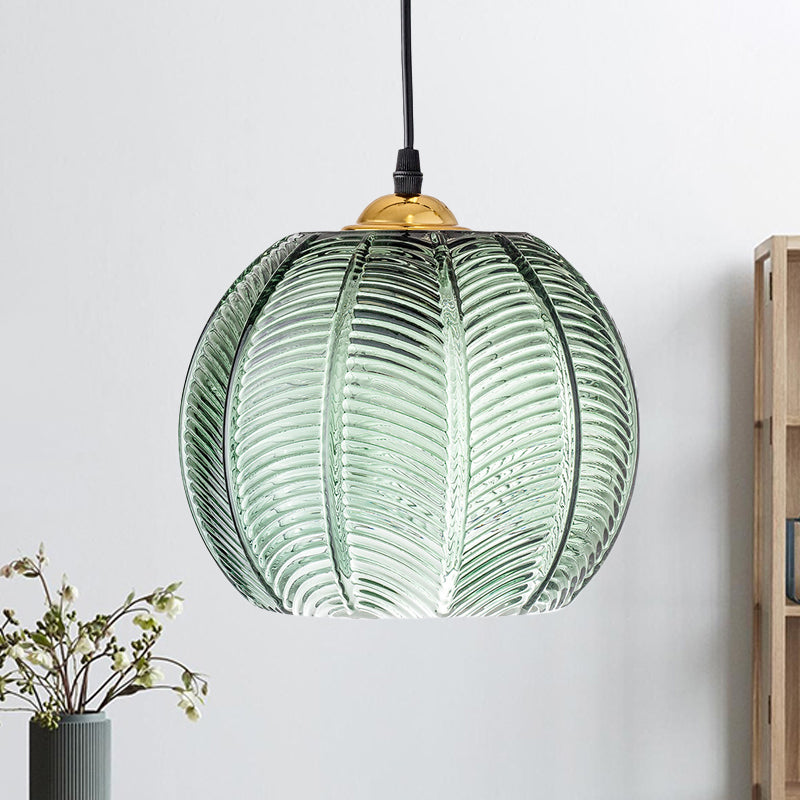 RetroLuma – Hängeleuchte aus geripptem Glas