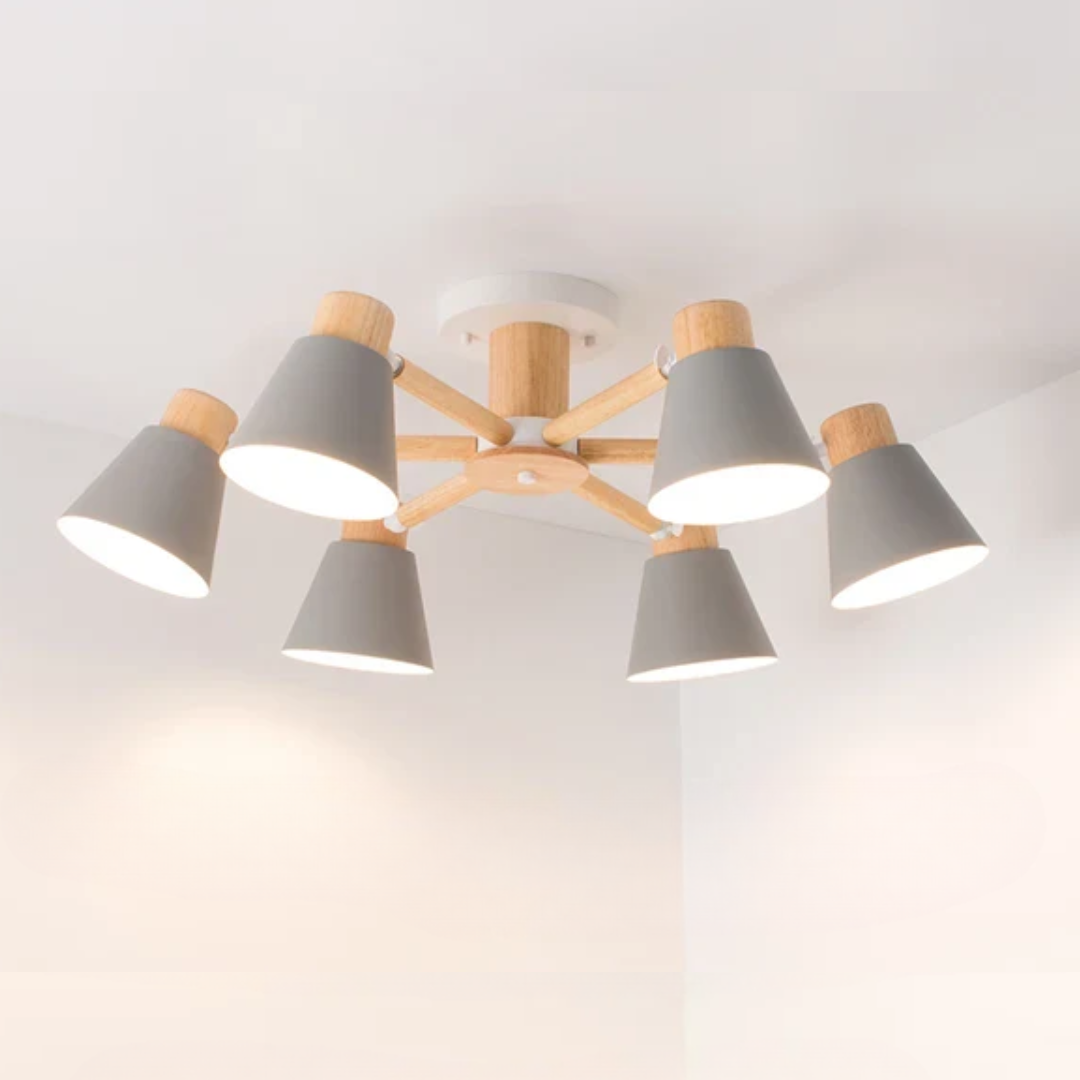 Fivra - LED-Deckenlampe mit Holzrahmen