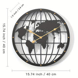 Weltkarte - Metalluhr Wanduhr