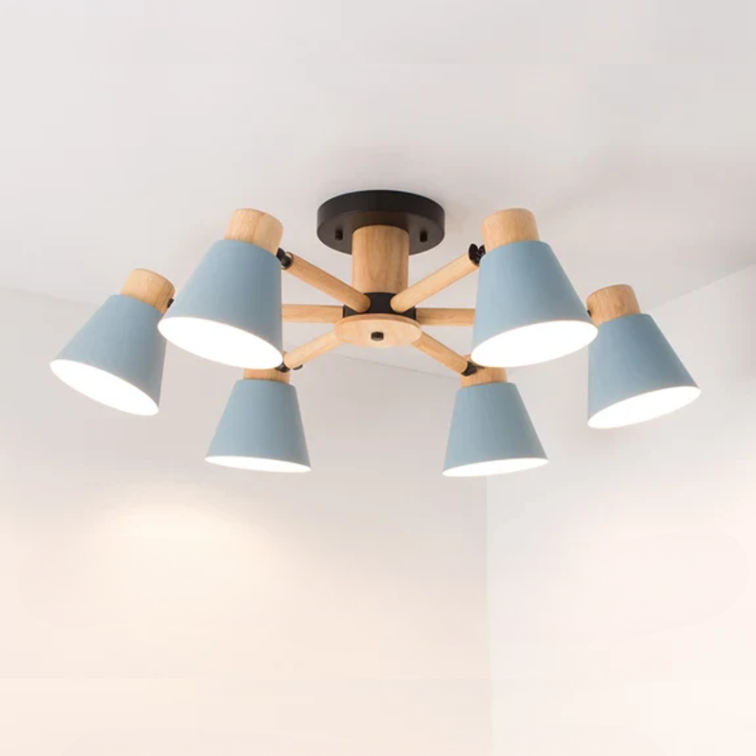 Fivra - LED-Deckenlampe mit Holzrahmen