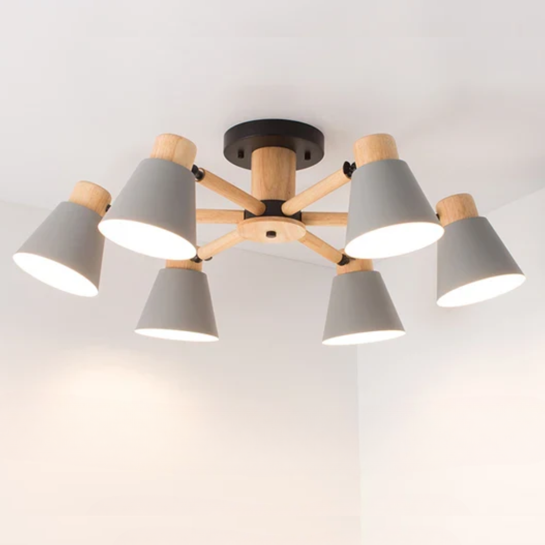 Fivra - LED-Deckenlampe mit Holzrahmen