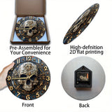 SkullTime - Aluminium Wanduhr