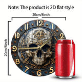 SkullTime - Aluminium Wanduhr
