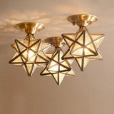 LuminaCraft Messing-Deckenlampe Sternform