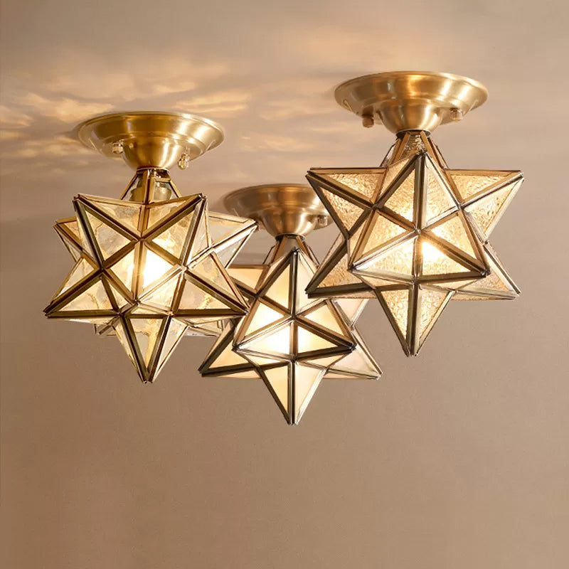 LuminaCraft Messing-Deckenlampe Sternform