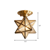 LuminaCraft Messing-Deckenlampe Sternform