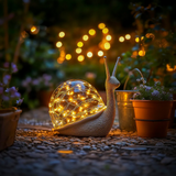 Dekorative Gartenlampe in Schneckenform