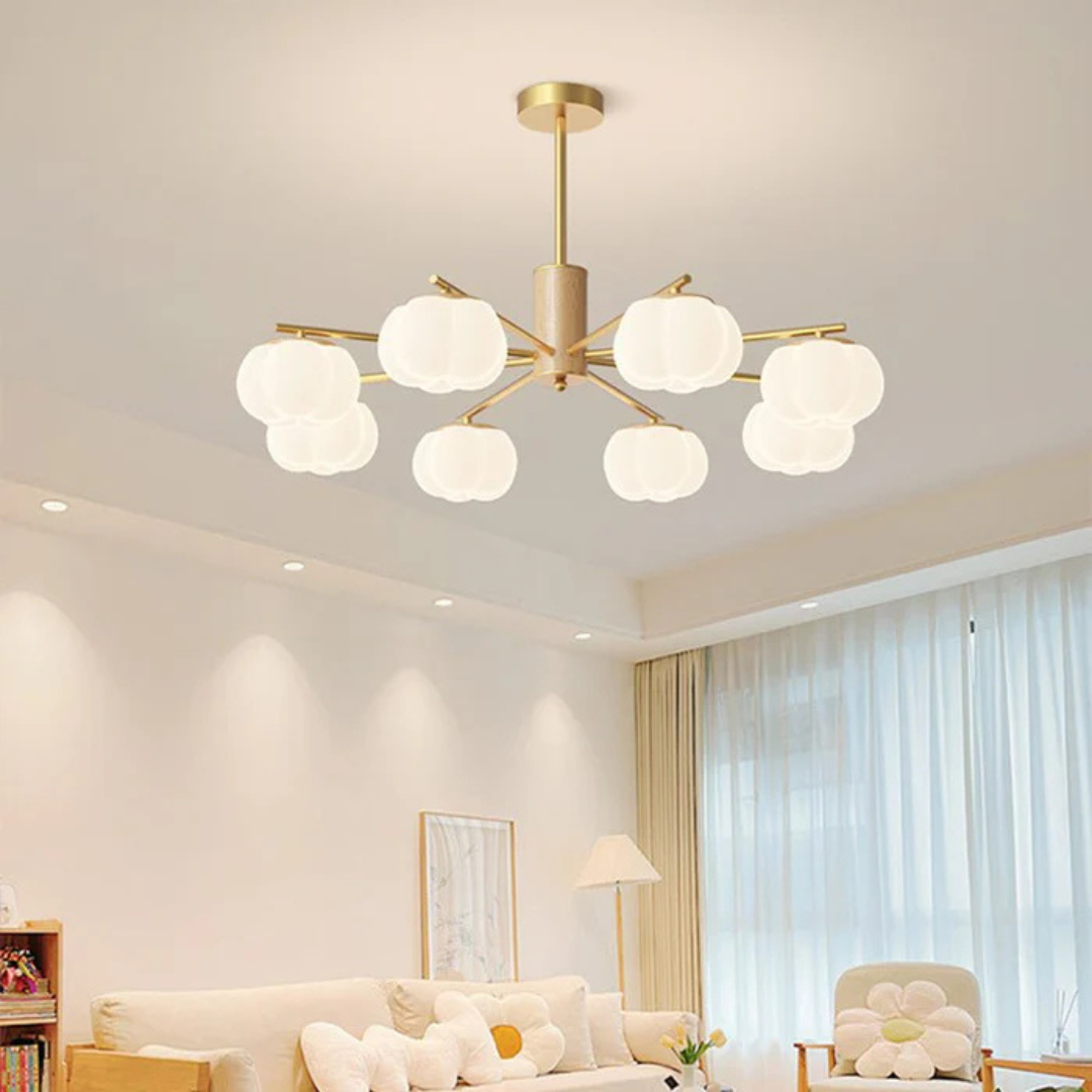 Titan - Deckenlampe aus Holz mit Wolken-Design
