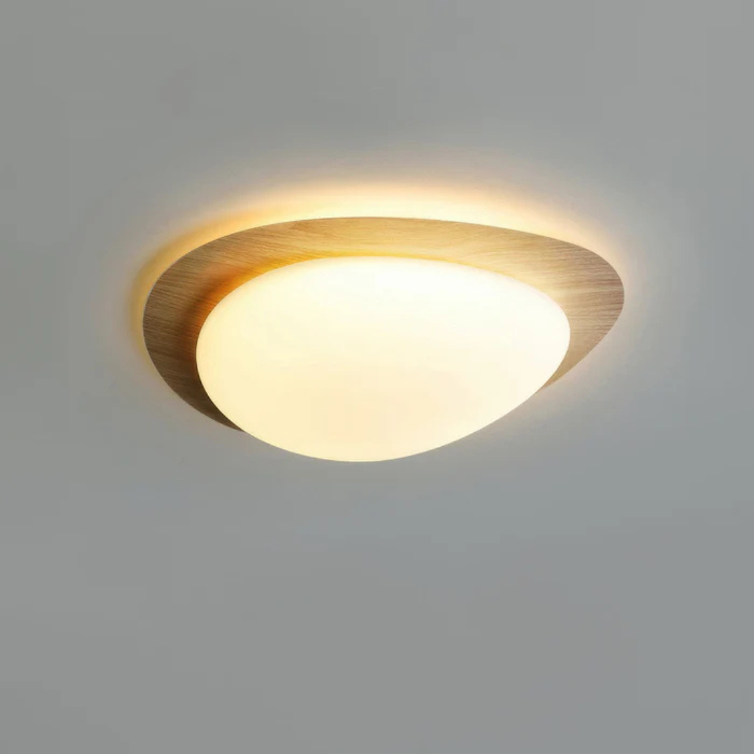 Opaline - Skandinavische Deckenlampe mit Holzdesign
