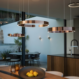 Blazia | Runde LED-Hängelampe, Modern, Warmweiß, Metall, Esszimmer