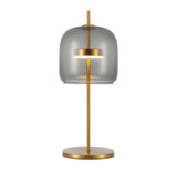 MystiGlow – Tischlampe aus Rauchglas