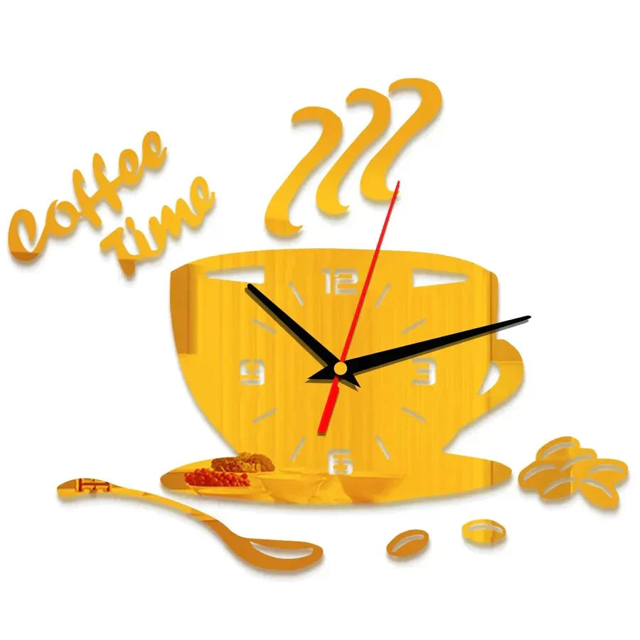 CoffeeCup - Spiegel Wanduhr