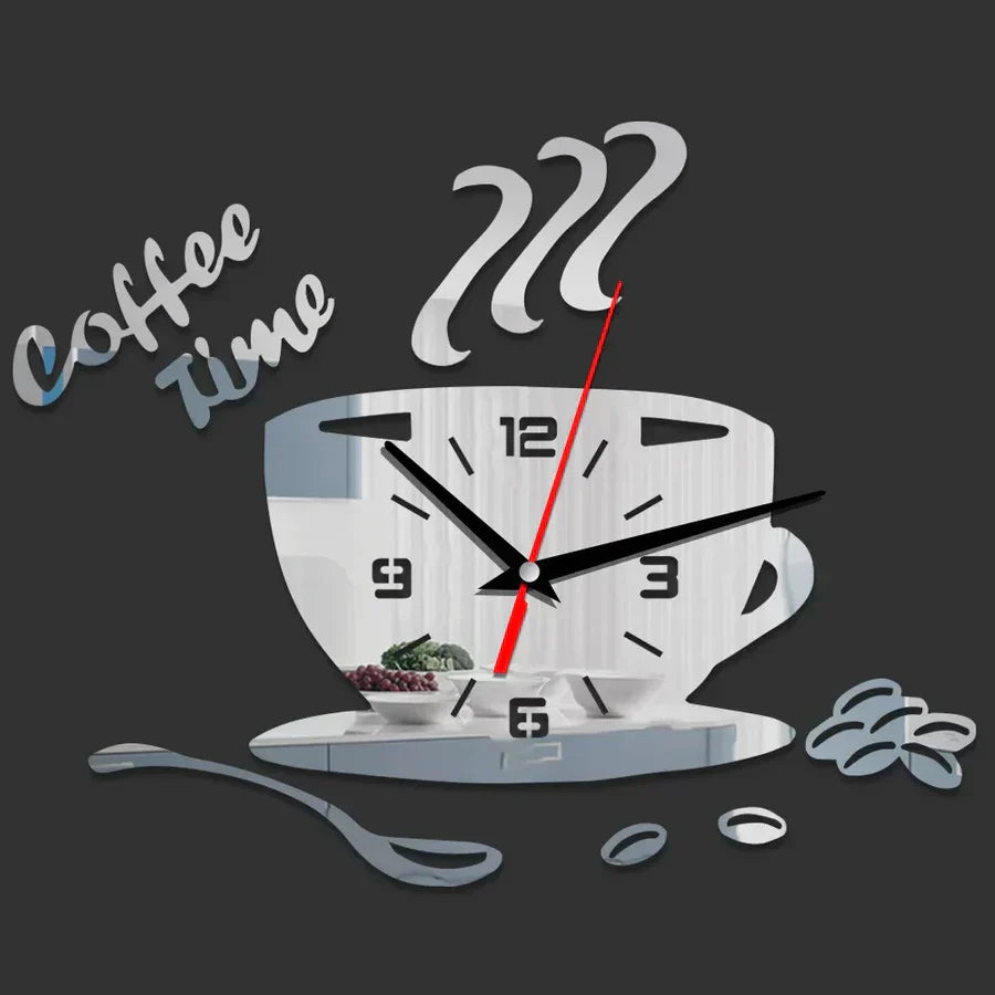 CoffeeCup - Spiegel Wanduhr