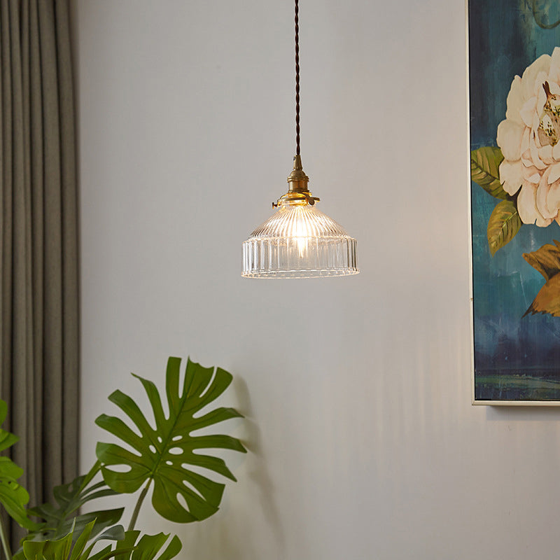 Rustik Loft – Hängelampe Glas gerippt