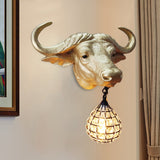 BuffaloGlow – Kristall-Wandleuchte mit Büffelhorn