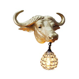 BuffaloGlow – Kristall-Wandleuchte mit Büffelhorn
