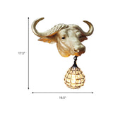 BuffaloGlow – Kristall-Wandleuchte mit Büffelhorn