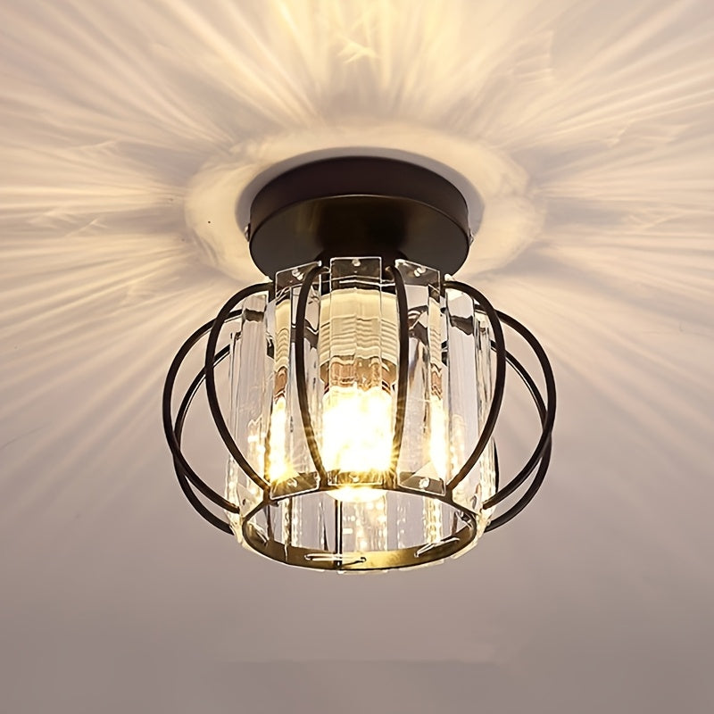CrystalGlow – Deckenlampe Schwarz Gold