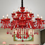 LuminaCraft - Roter Kristall Kronleuchter