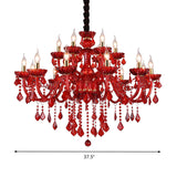 LuminaCraft - Roter Kristall Kronleuchter