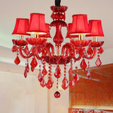 LuminaCraft - Roter Kristall Kronleuchter