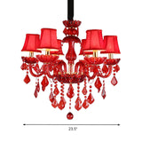 LuminaCraft - Roter Kristall Kronleuchter