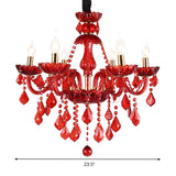 LuminaCraft - Roter Kristall Kronleuchter