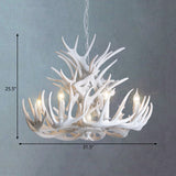 AntlerGlow - Weißer Geweih Kronleuchter