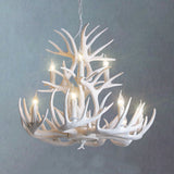 AntlerGlow - Weißer Geweih Kronleuchter