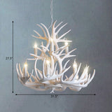 AntlerGlow - Weißer Geweih Kronleuchter