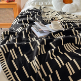 Dash - Fleece-Decke Schwarz Beige