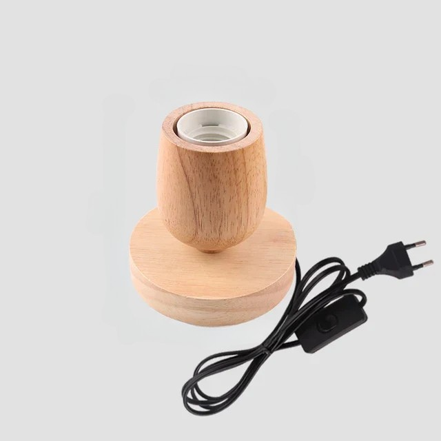 RetroWood – Holz Tischlampe