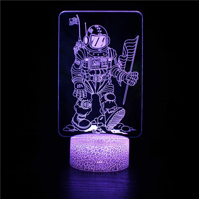LumiRocket – 3D LED Nachttischlampe