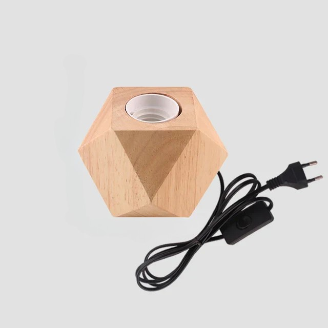 RetroWood – Holz Tischlampe