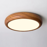 Laterne - Runde LED-Deckenlampe aus Holz