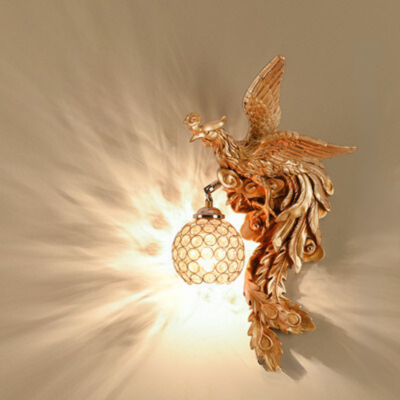 LuxeFlame – Drachen-Phönix-Wandleuchte
