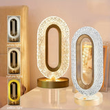 LuxeGlow - Ovale Kristall Tischlampe