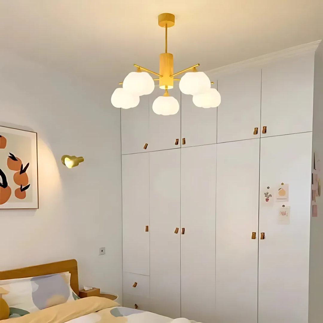 Titan - Deckenlampe aus Holz mit Wolken-Design