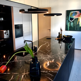 Blazia | Runde LED-Hängelampe, Modern, Warmweiß, Metall, Esszimmer