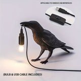 RavenLicht – Schwarze Krähe Tischlampe