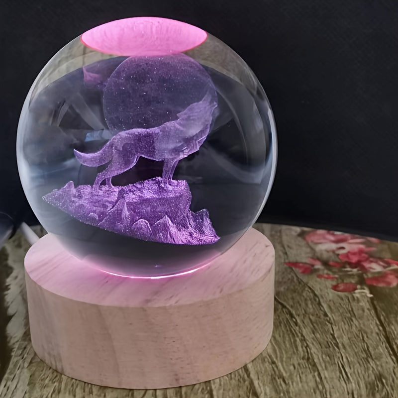 WolfLamp - 3D Glas Nachtlicht