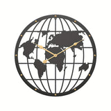 Weltkarte - Metalluhr Wanduhr