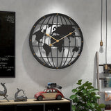 Weltkarte - Metalluhr Wanduhr
